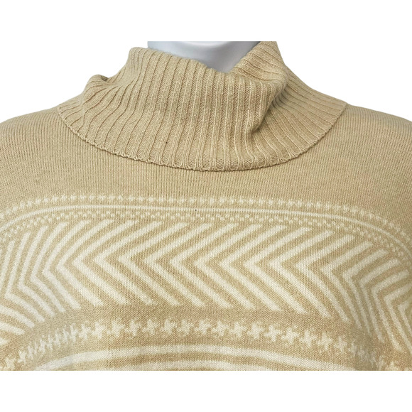 Denim & Co Signature Sz 1X Tunic Sweater Jacquard New Stone Neutral Tan A696705 - Picture 4 of 11